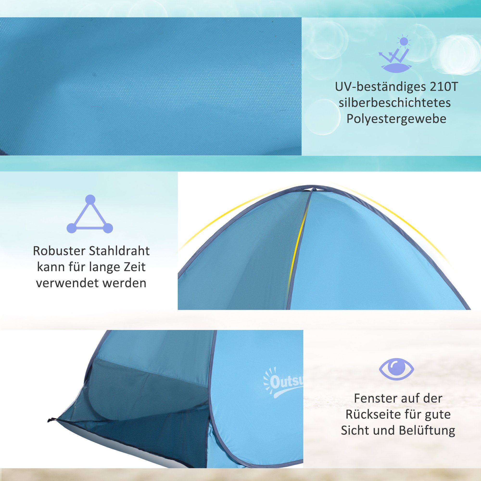 Outsunny Faltzelt Strandmuschel