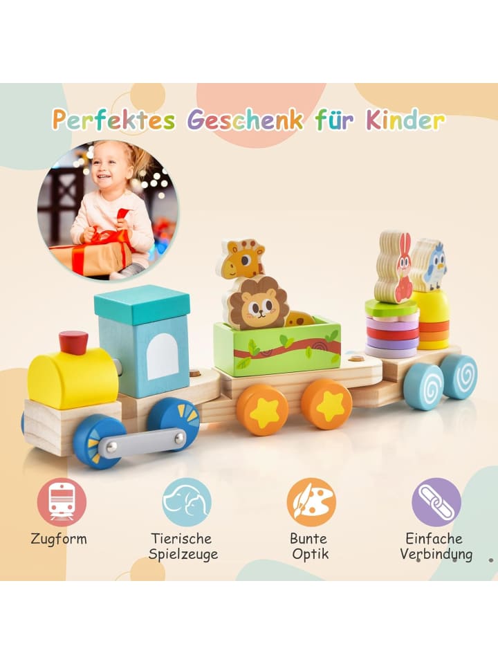 COSTWAY 3 tlg. Set Eisenbahn in Bunt günstig kaufen 14 cm