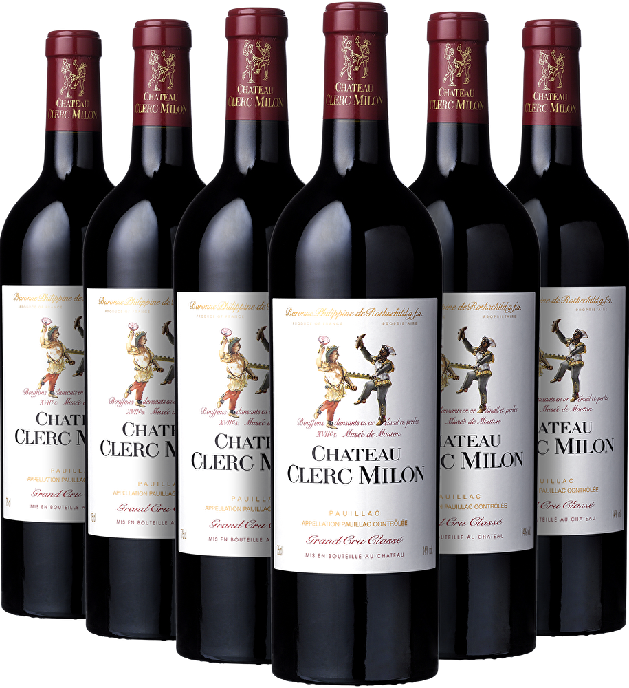 Château Clerc Milon 6 Flaschen Château Clerc Milon 5ème Cru Classé 2022 in Holzkiste