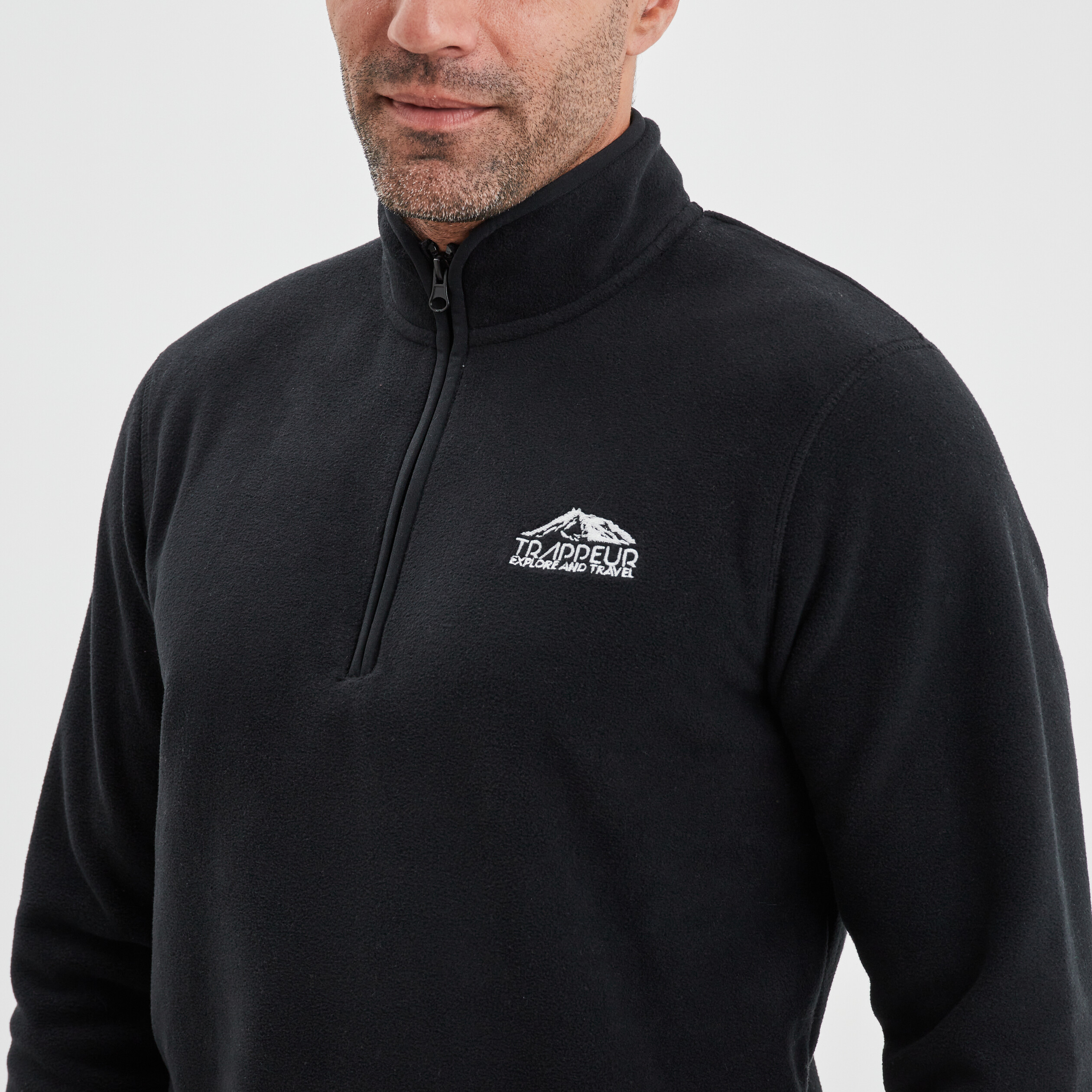 Sweat polaire camionneur Trappeur noir homme | La Halle