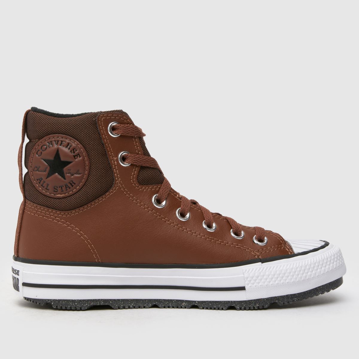 Converse bruna och svarta All Star Berkshire pojkar ungdomsskor