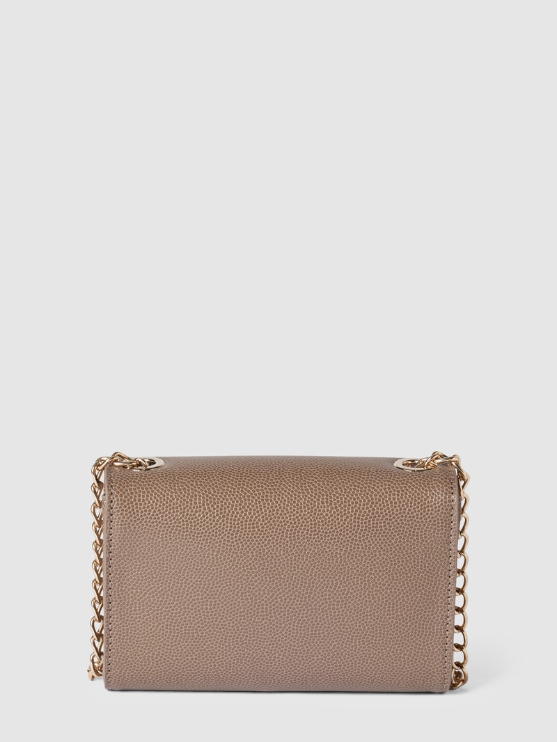 Clutch mit Label-Applikation Modell 'DIVINA' in taupe