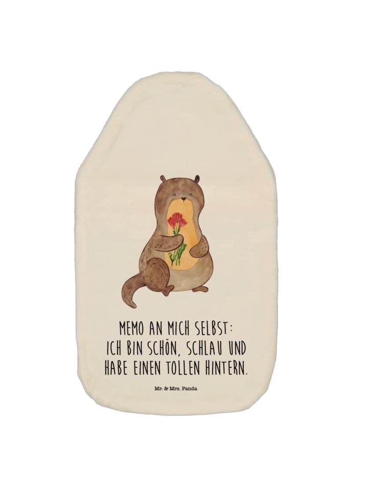 Mr. & Mrs. Panda Wärmflasche Otter Blumenstrauß mit Spruch in Weiß günstig kaufen onesize