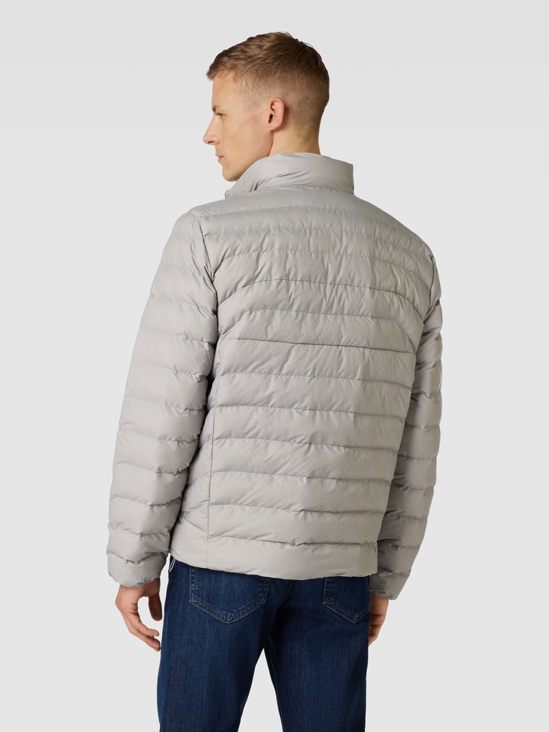 Steppjacke mit Label-Stitching Modell 'TERRA' in hellgrau