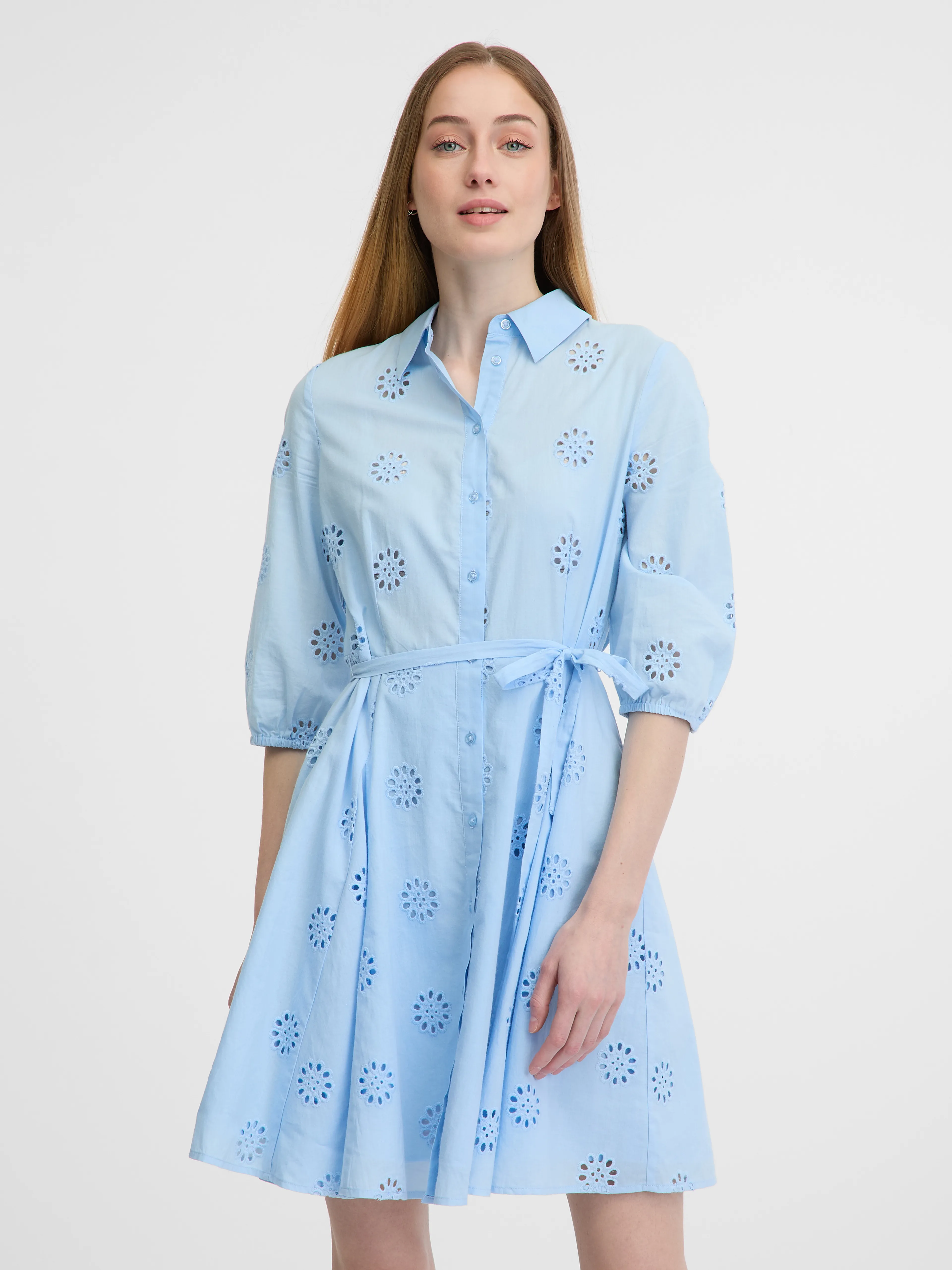 Blaues Damen-Hemdkleid ORSAY