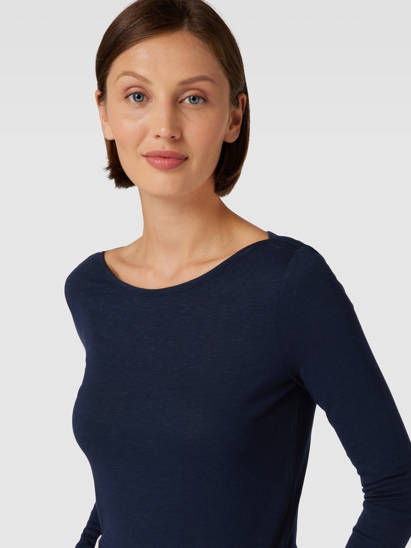 Longsleeve mit U-Boot-Ausschnitt in marineblau