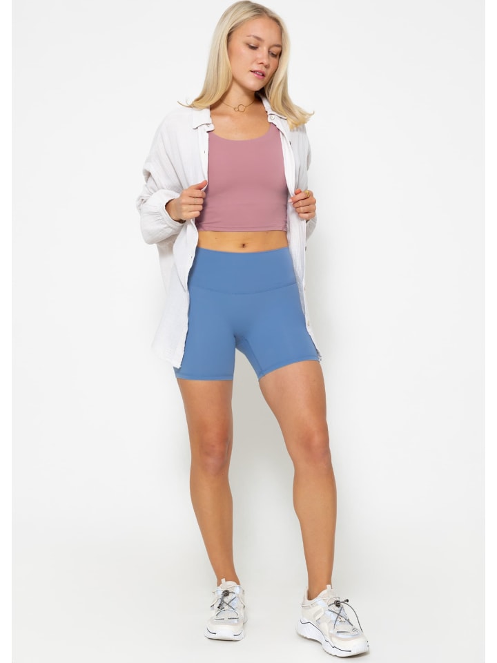 SASSYCLASSY Sport BH mit breiten Trägern und Rückenausschnitt in Rosa günstig kaufen