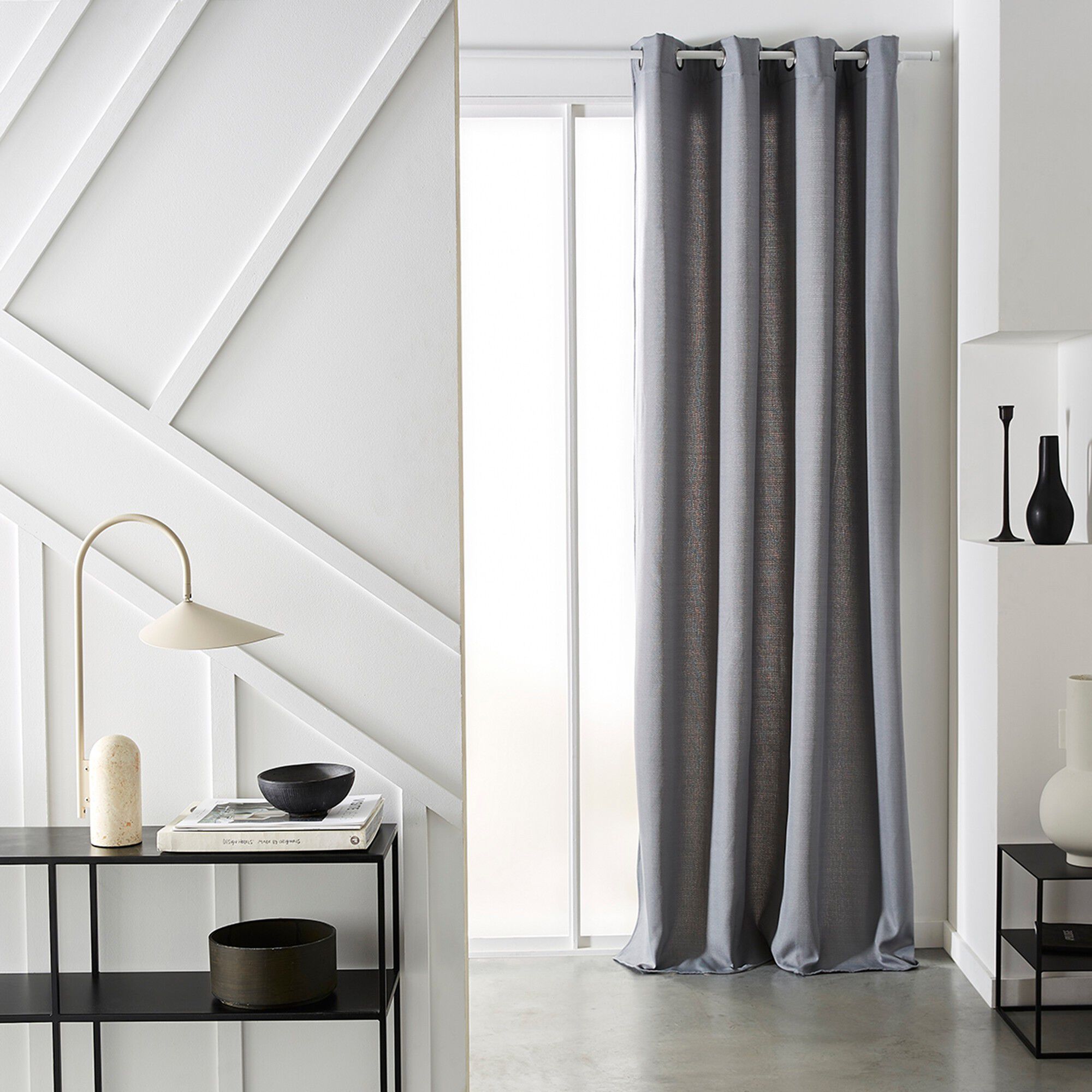 Rideau isolant effet chambray finition oeillets