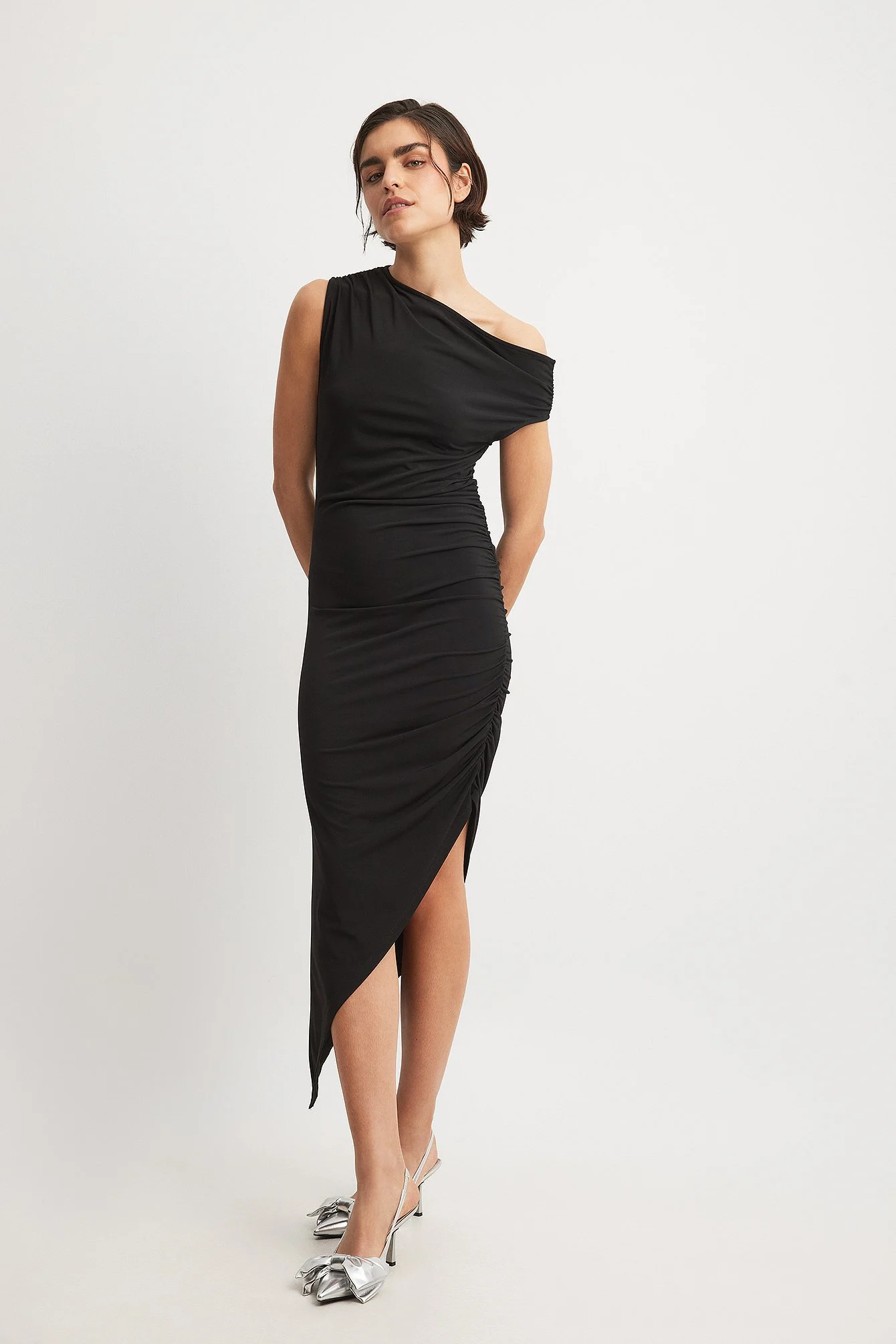 Asymmetric Hem Midi Dress