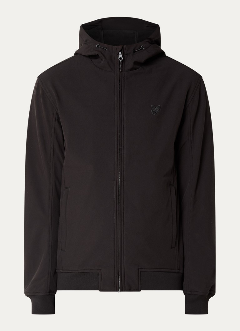 Kurtka typu softshell Lyle & Scott z kapturem i kieszeniami zapinanymi na zamek.