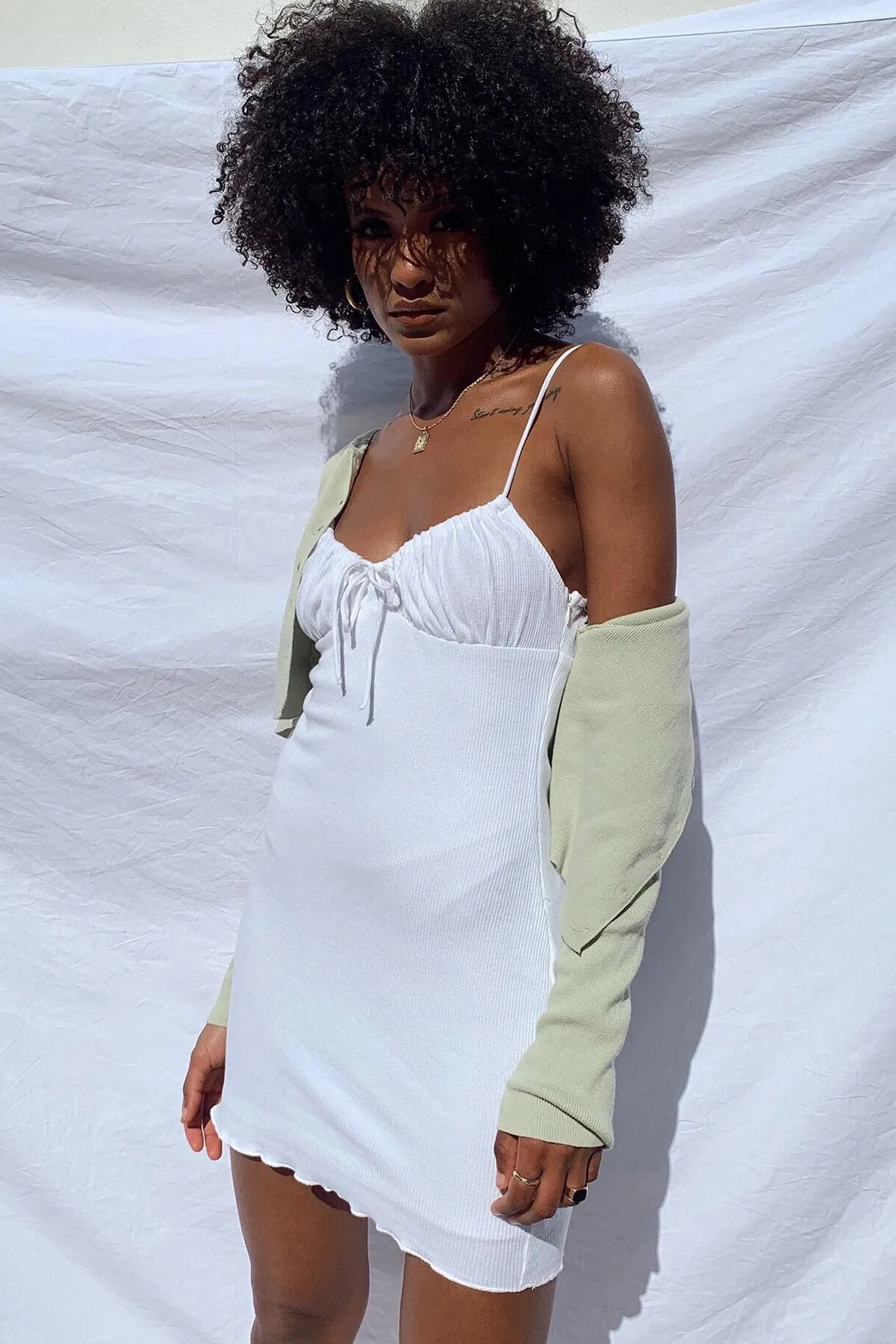 Madmext  Weißes Träger-Minikleid Mg1404