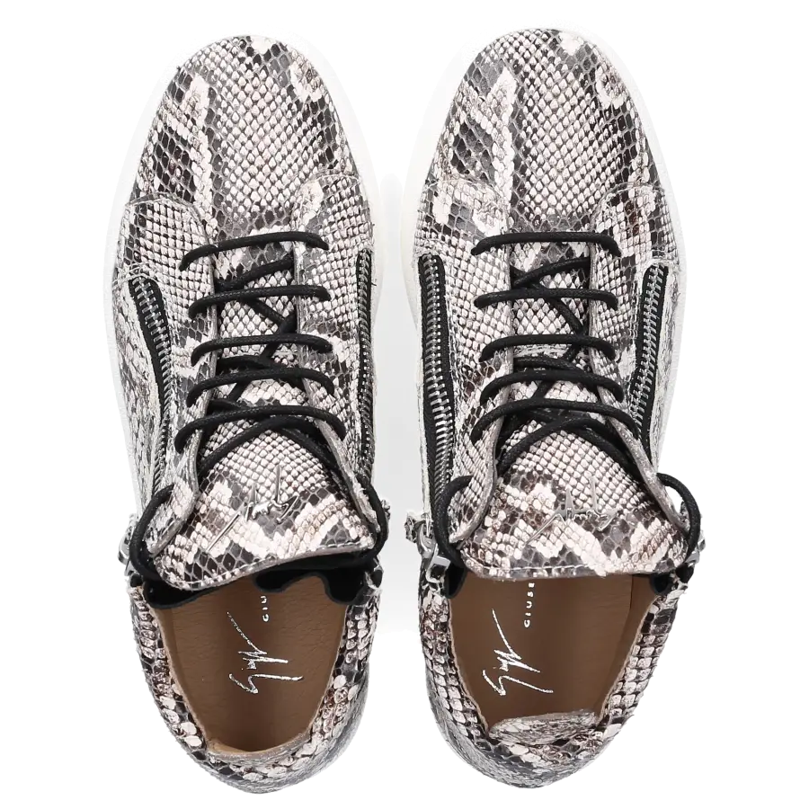 Giuseppe Zanotti - Sneaker high KRISS PHYTON Kalbsleder Logo Print beige - beige