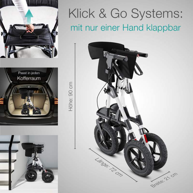 Aktivshop Alu Outdoor Rollator mit Luftbereifung »Komfort« faltbar