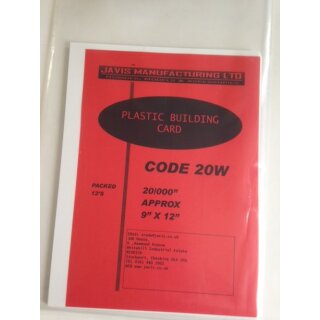 White Plastic Building Card 0,5mm (1) 9 x12 Zoll
