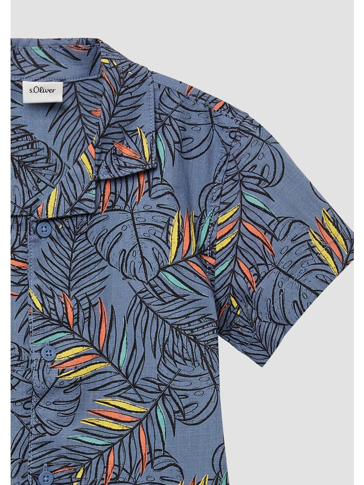 s.Oliver Hemd kurzarm in Blau günstig kaufen