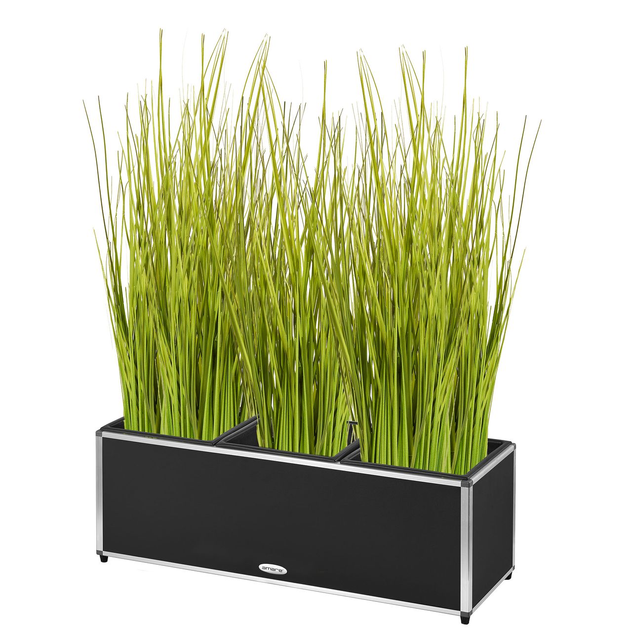 Weles AMARE Fiberglas Design Pflanzgefäß PUR 27,5 x 80,5 x 27,5 cm, schwarz