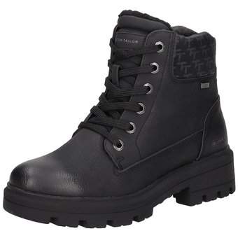 Tom Tailor Schnür Boots in schwarz