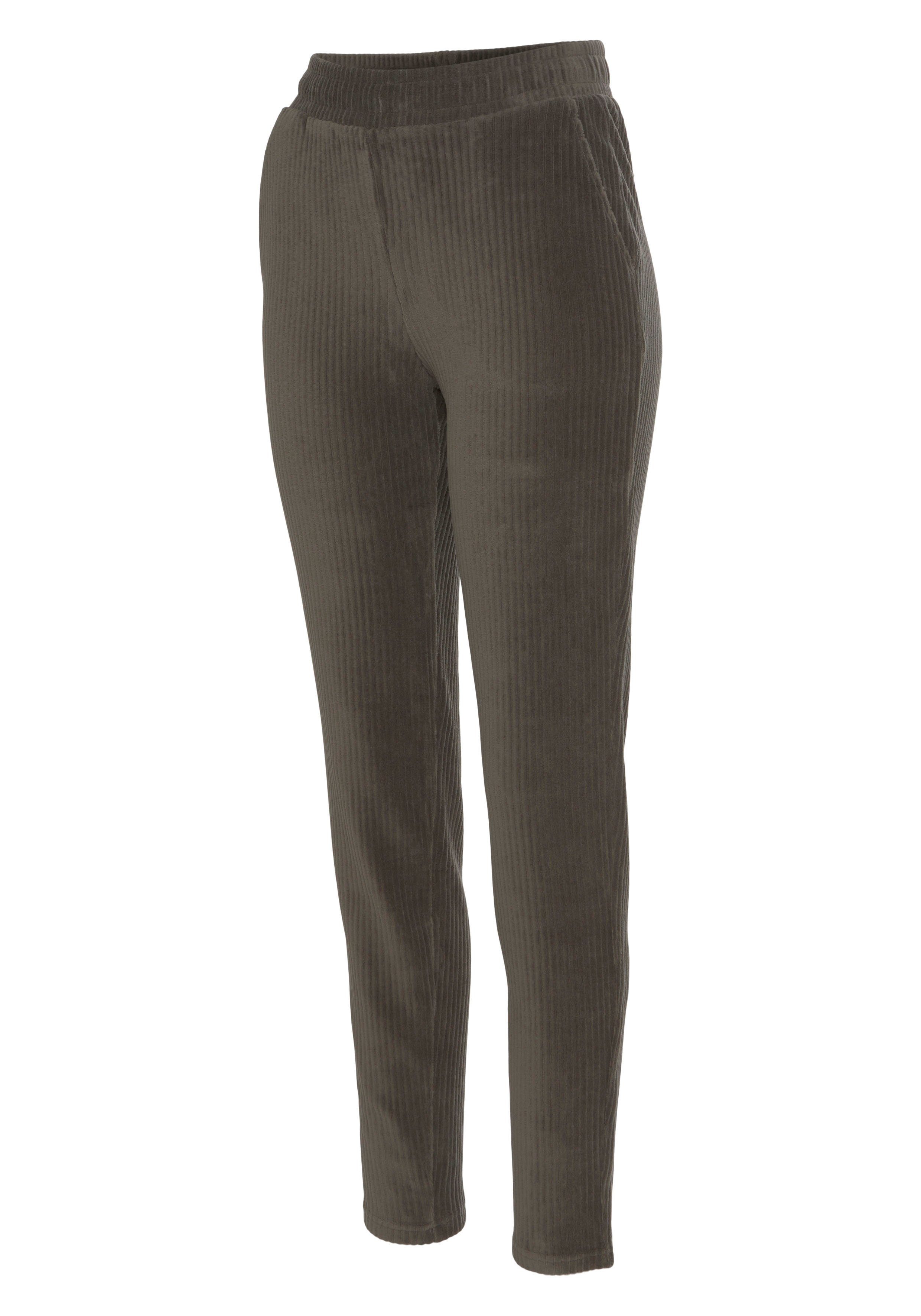 Vivance Cordschlupfhose -Loungehose mit bequemen Bündchen und breite Cord Struktur