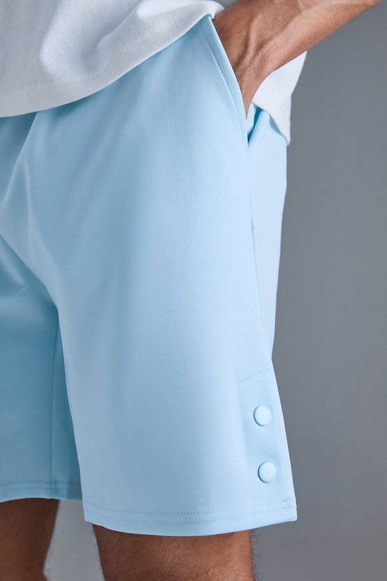 Lockere Scuba Shorts mit Druckknöpfen