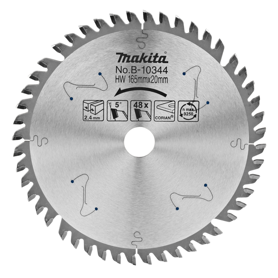 Accessori Makita B-10344 Lama per sega a immersione Corian 165x20x2.4 48T 5g