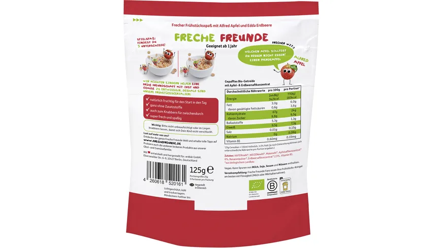 Freche Freunde Bio Frühstücks-Kringel Apfel & Erdbeere 125 g