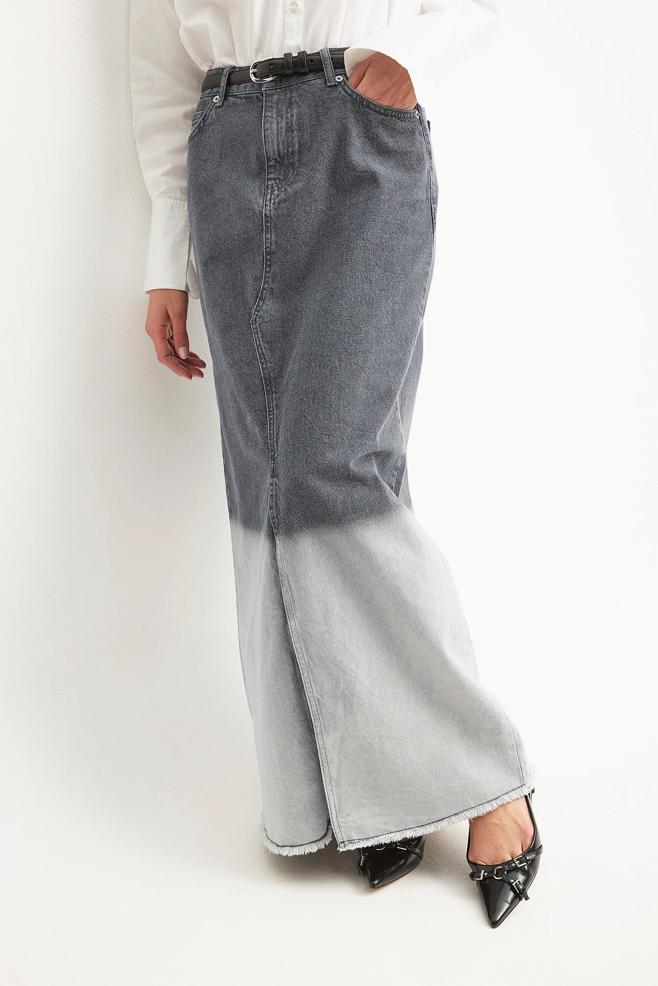 Weiter Maxirock aus Denim