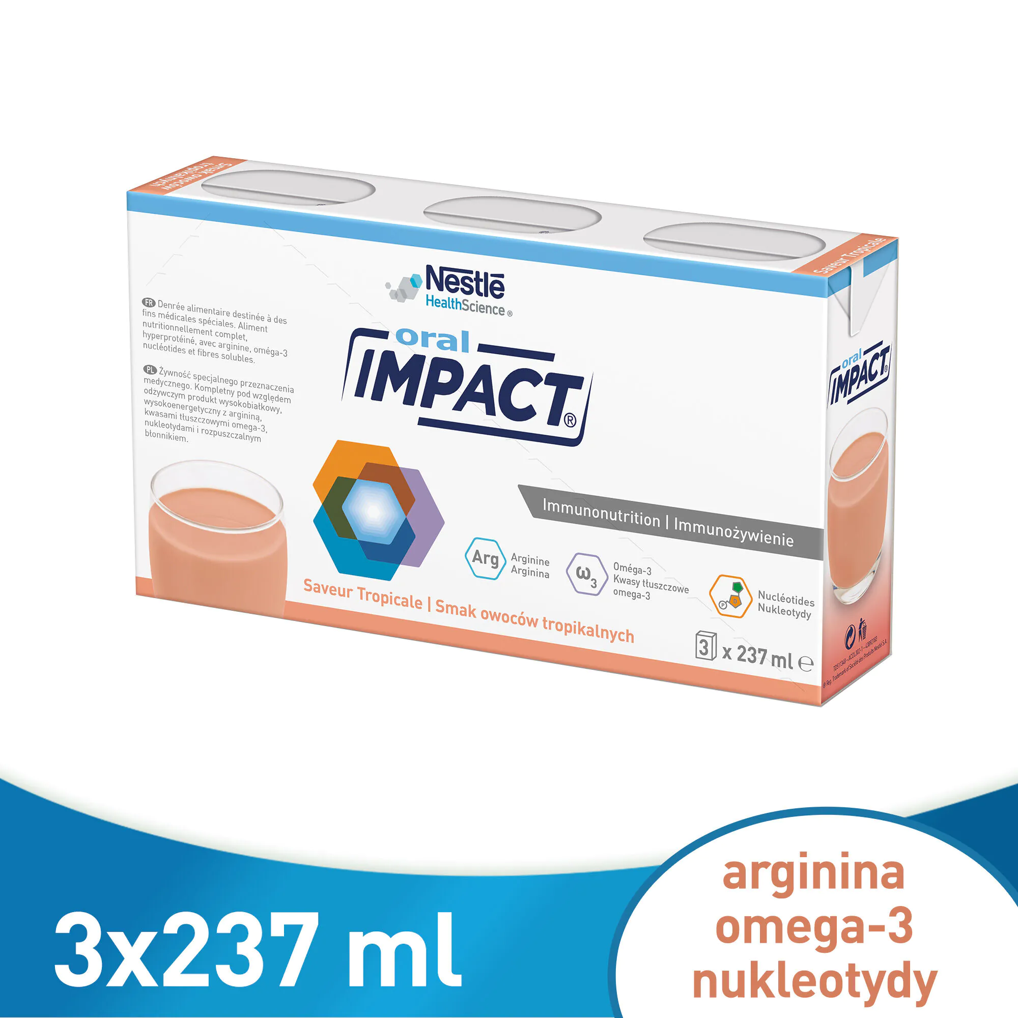 Impact Oral, ένα συμπλήρωμα διατροφής υψηλής ενέργειας και πρωτεΐνης σε υγρή μορφή, με γεύση τροπικών φρούτων