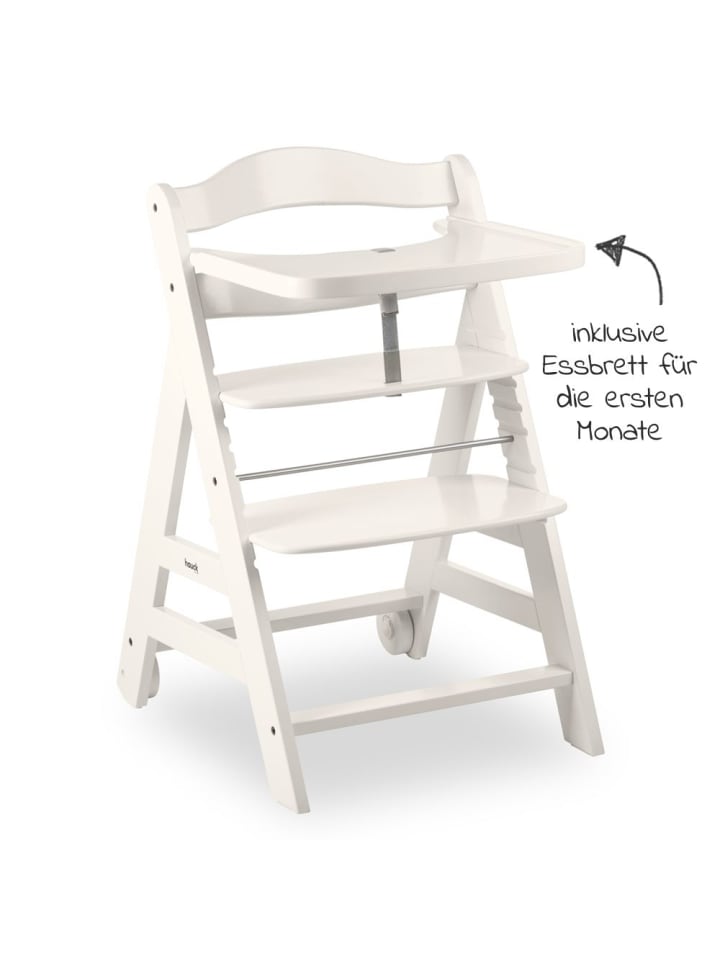 Hauck Hochstuhl Beta Plus White inkl. Essbrett, Sitzkissen in weiss,grau günstig kaufen onesize