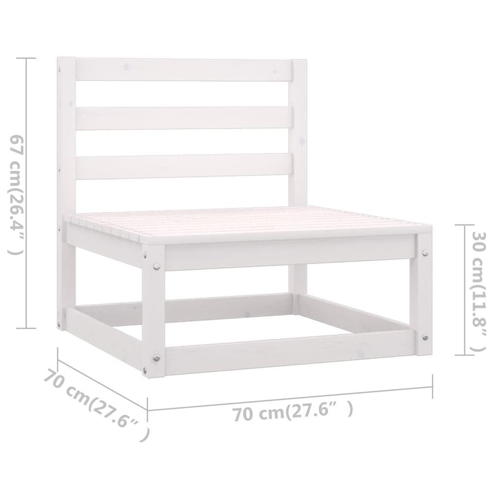 vidaXL Loungesofa Outdoor-Sofa 3-Sitzer Weiß Massivholz Kiefer, 1 Teile