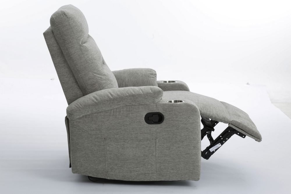 Happy Home Happy Home verstellbarer Relaxsessel mit 2 Getränkehaltern hellgrau