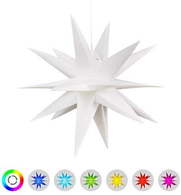 BONETTI LED Stern Weihnachtsstern, 3D Nordlicht, LED fest integriert, Farbwechsler, RGB, Ø 57 cm, mit 6-Stunden-Timer und Farbwechsler, Weihnachtsdeko aussen
