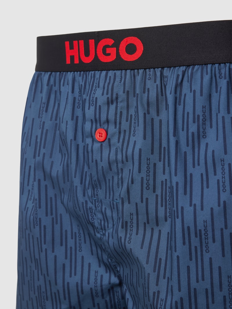 Pyjama-Shorts mit elastischem Logo-Bund Modell 'Hero' in blau