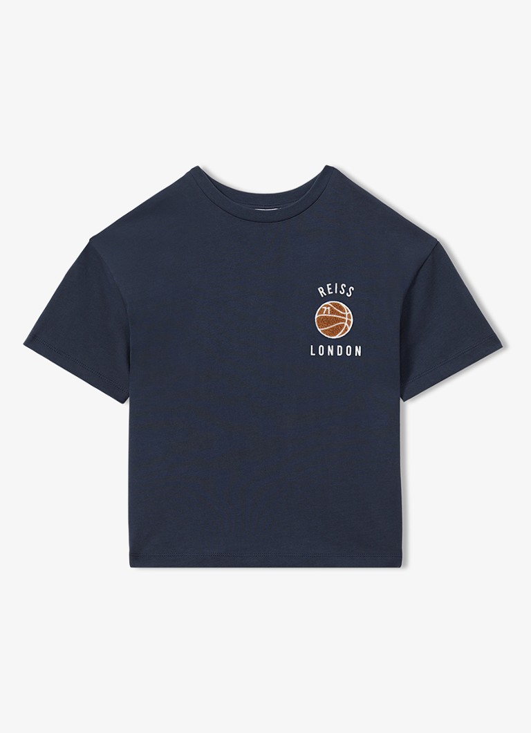 Tricou lejer Reiss Kirby cu logo și imprimeu pe spate.
