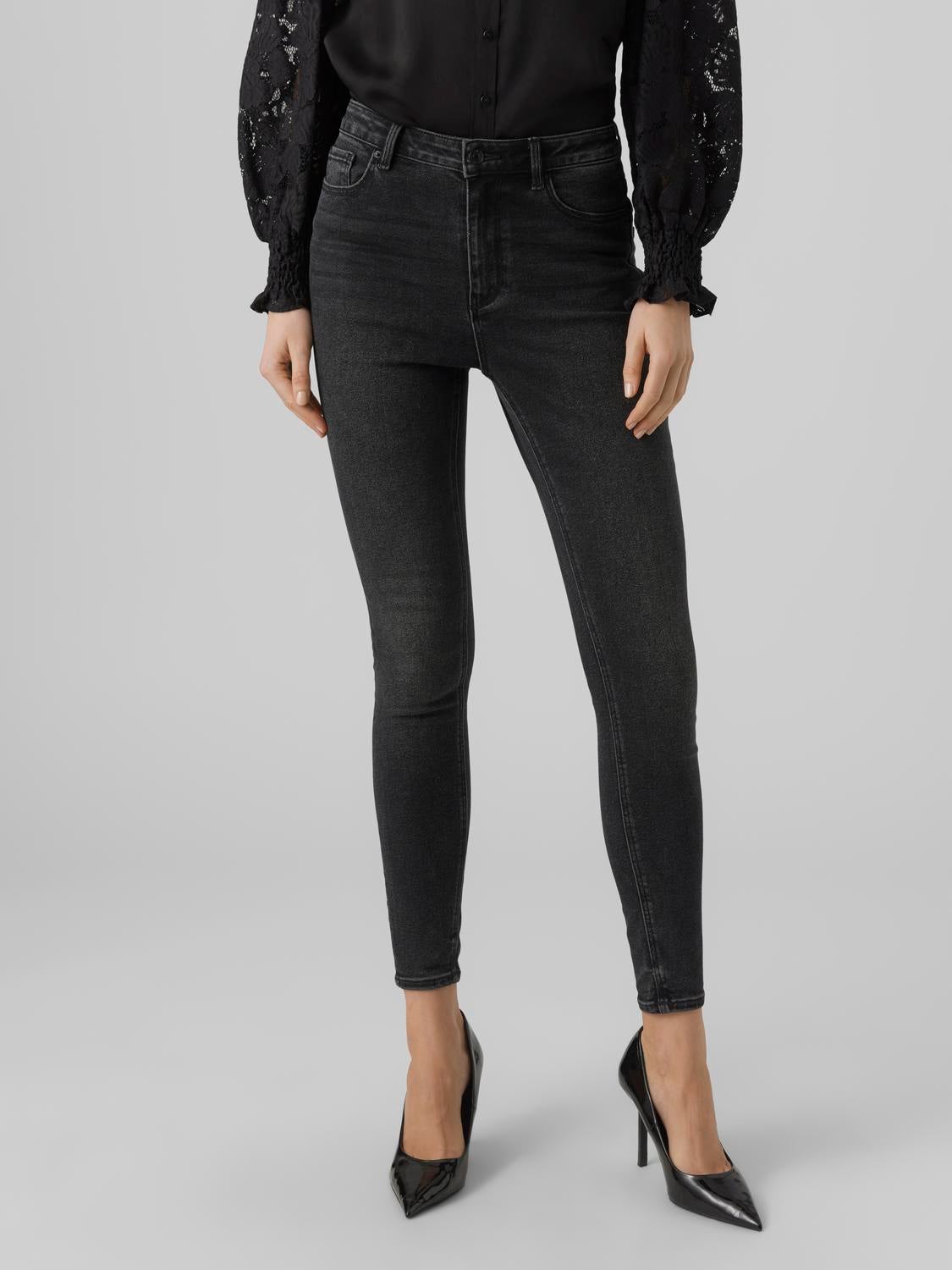 VMSOPHIA Hohe Taille Slim Fit Jeans