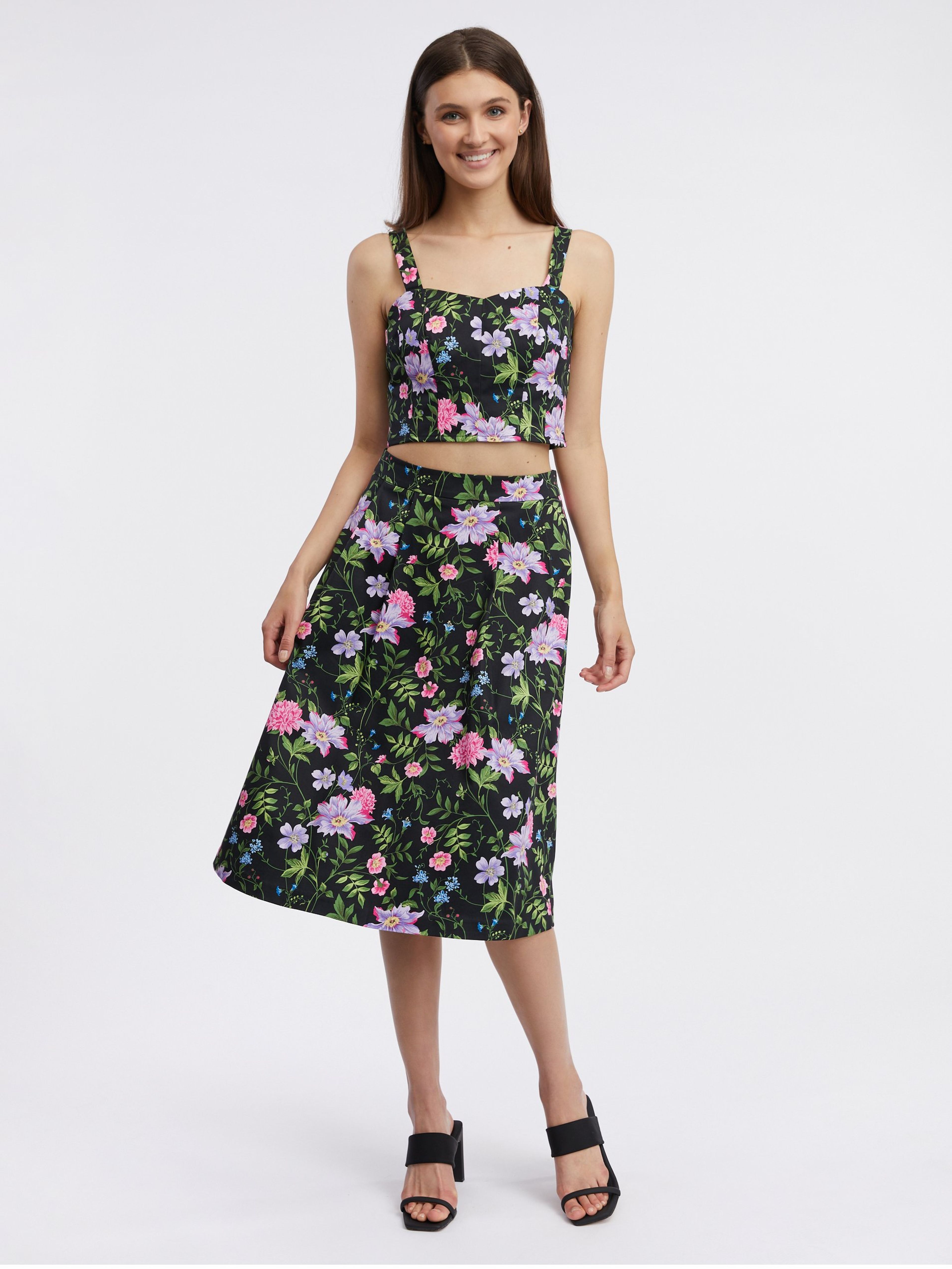 Schwarzes Damen-Blumen-Top ORSAY