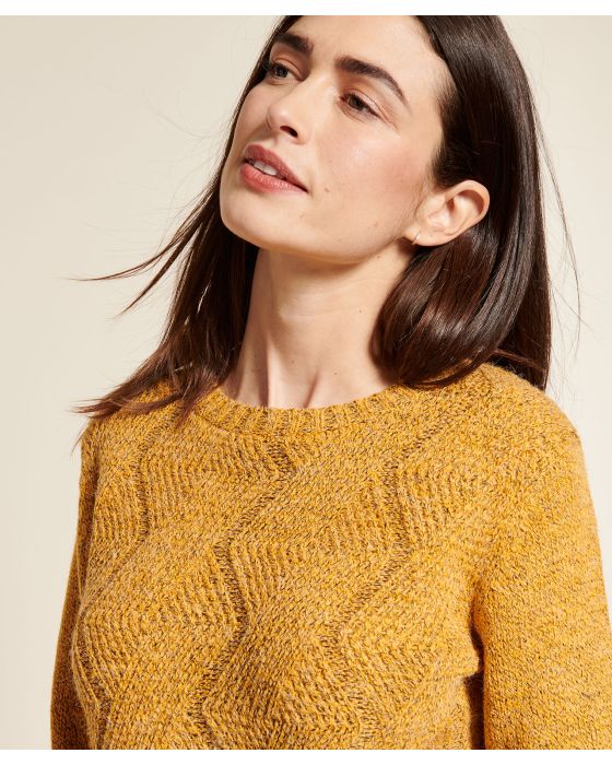 Pull col rond, maille chinée chaude Thermolactyl
