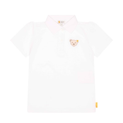 Poloshirt kurzarm, weiß für Mädchen