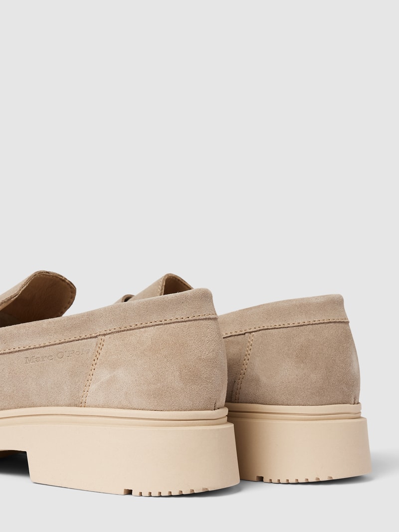 Loafer mit Ziernähten Modell 'Lars' in taupe