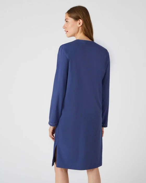 Chemise de nuit manches longues, maille jersey, 95 cm