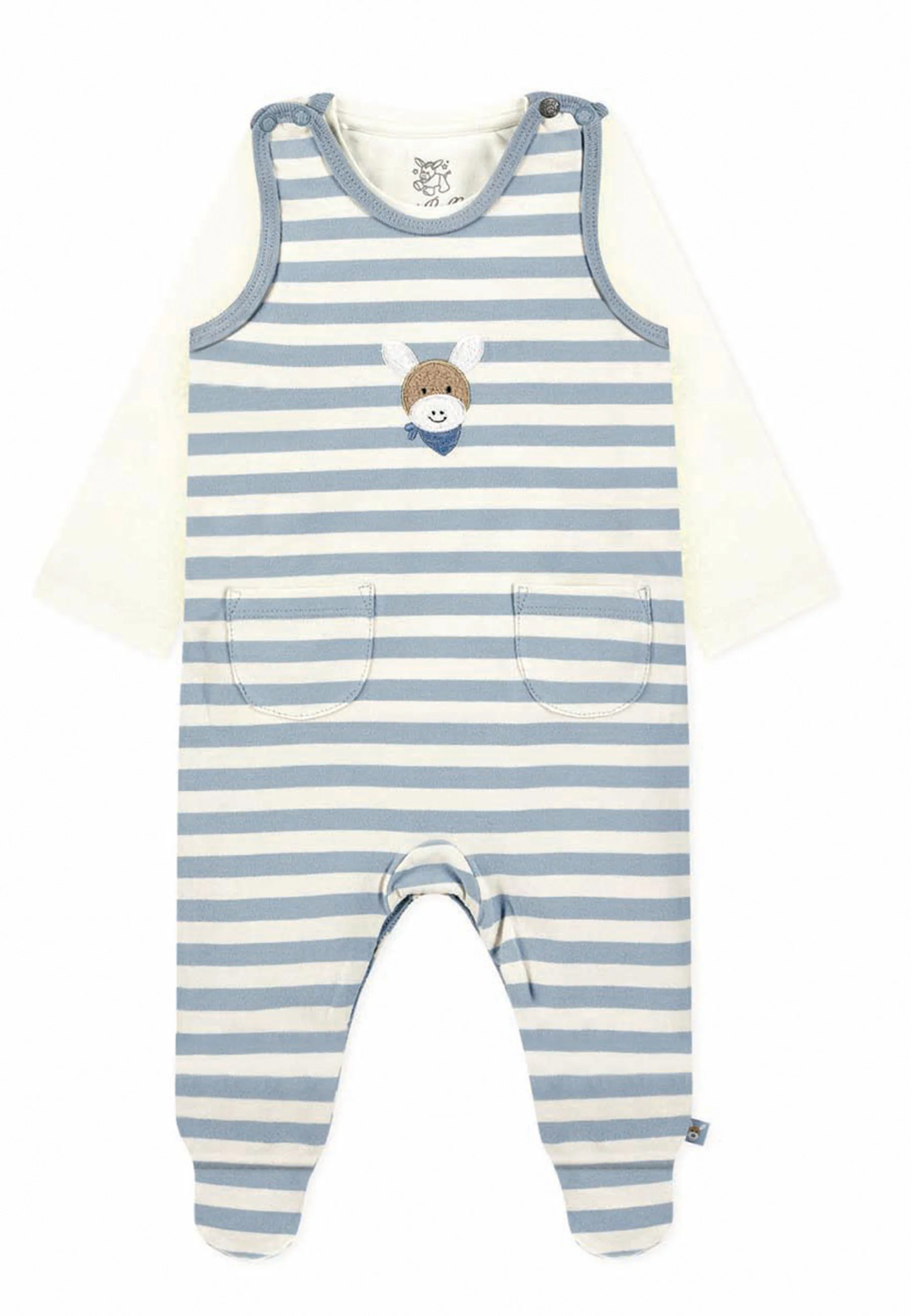 GOTS Strampler-Set Jersey Esel Emmi Boy mit Stick