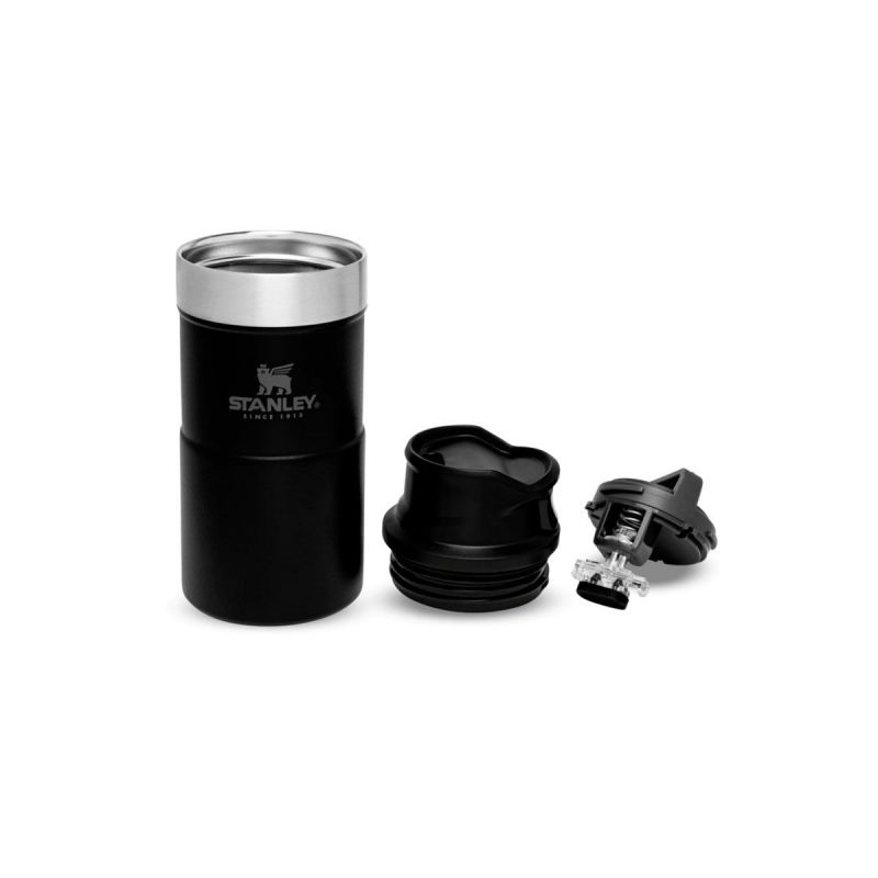 Stanley Thermoflasche, Classic Trigger-Action Travel Mug 8.5oz \/ 250ml Matte Black Pebble