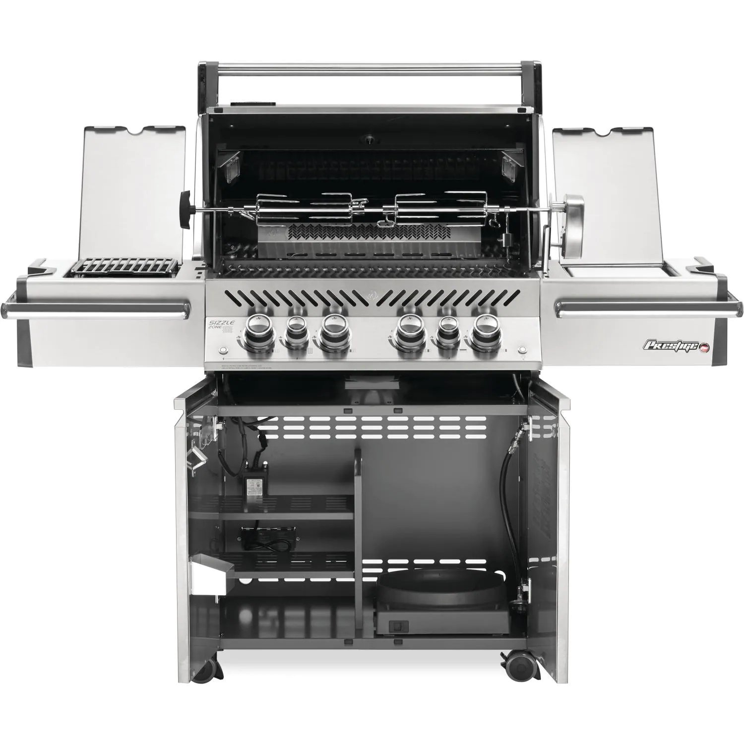 Napoleon Prestige PRO 500 Propane Grill with Infrared Rear and Side Burners and Rotisserie Kit - PRO500RSIBPSS-3