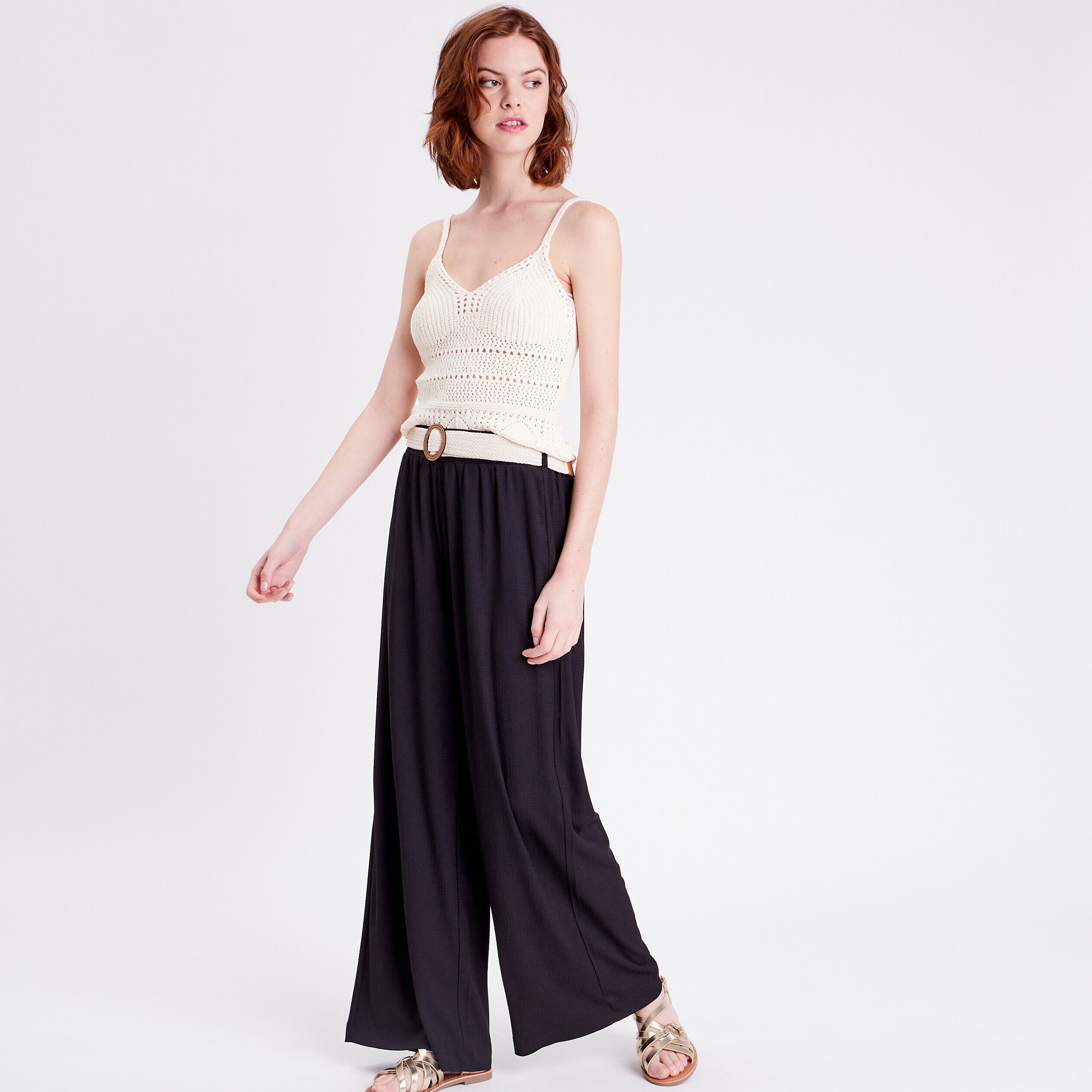 Pull débardeur crochet ecru femme | Cache Cache