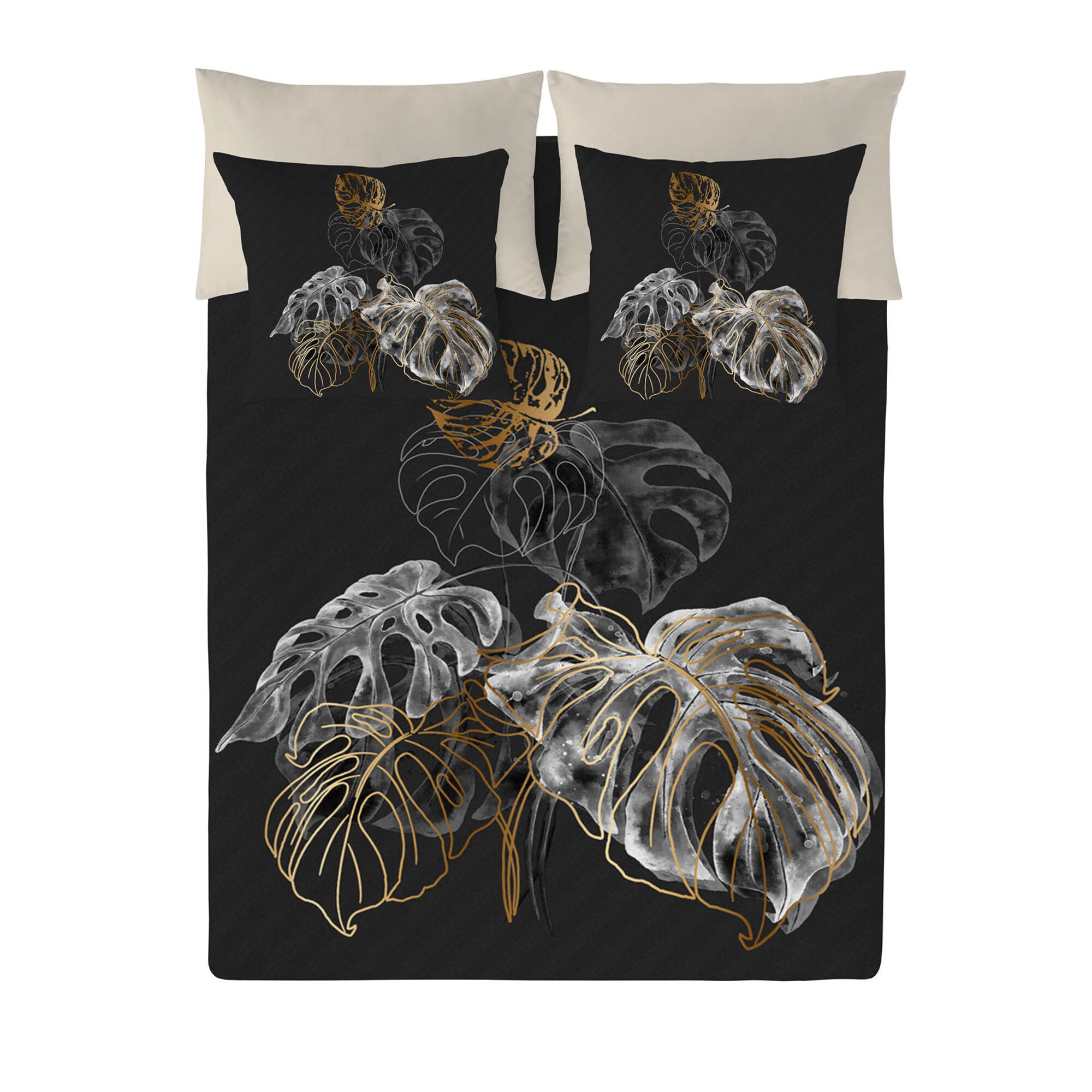 Linge de lit Ginkgo coton motif feuilles