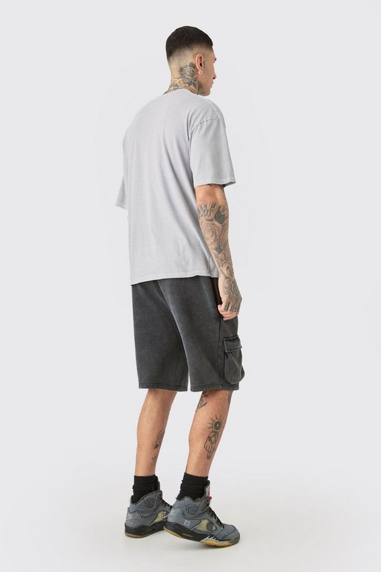 Tall graues T-Shirt mit Homme Palmen-Print