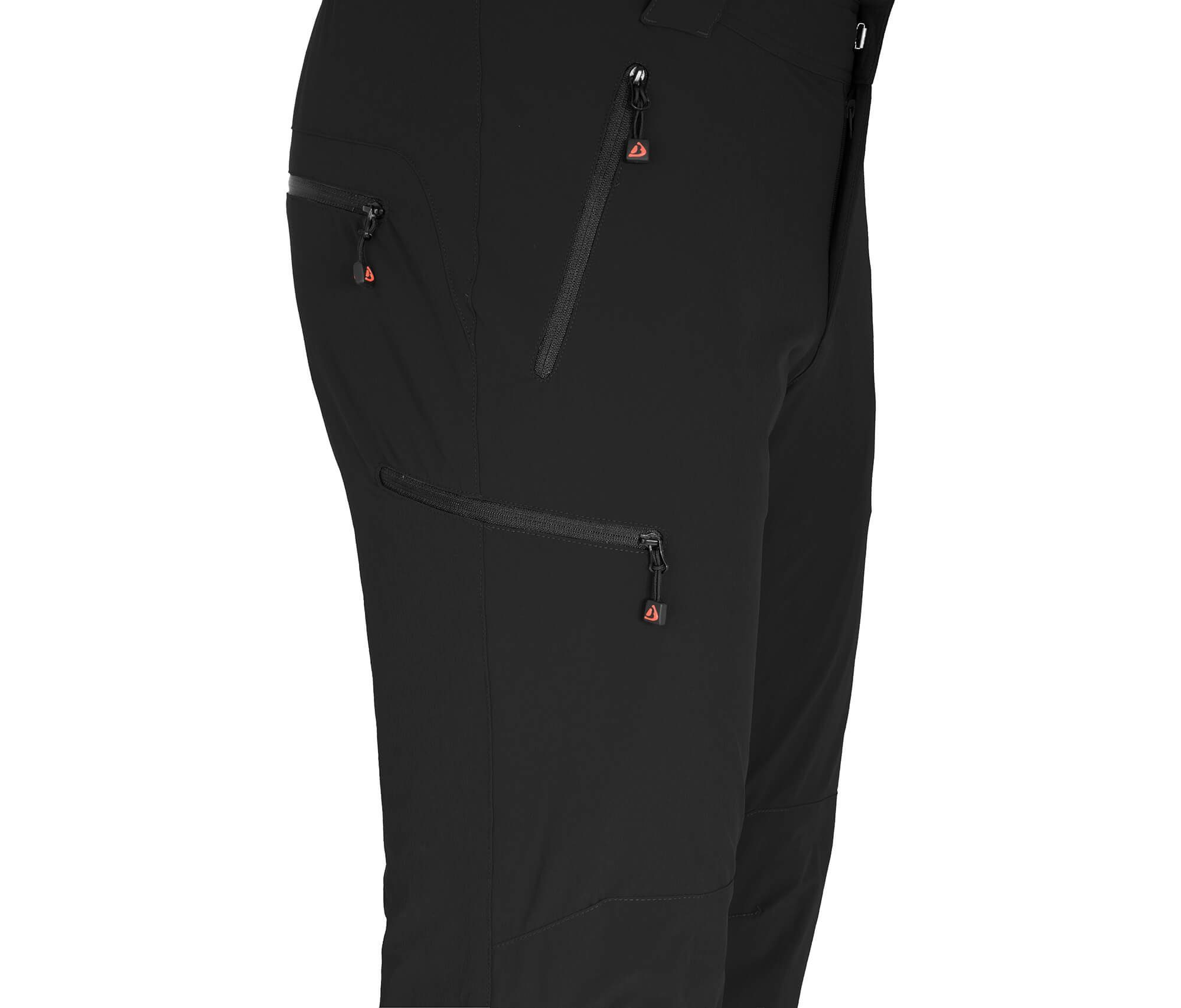 Bergson Outdoorhose RAISIO COMFORT Herren Winter Wanderhose, warm gefüttert, elastisch, Langgrößen, schwarz