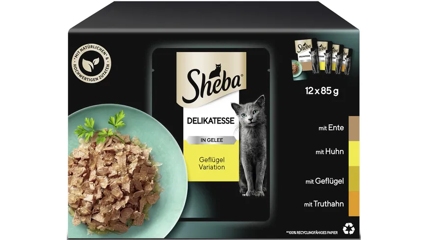 SHEBA® Delikatesse in Gelee Geflügel Variation Portionsbeutel 1020 g