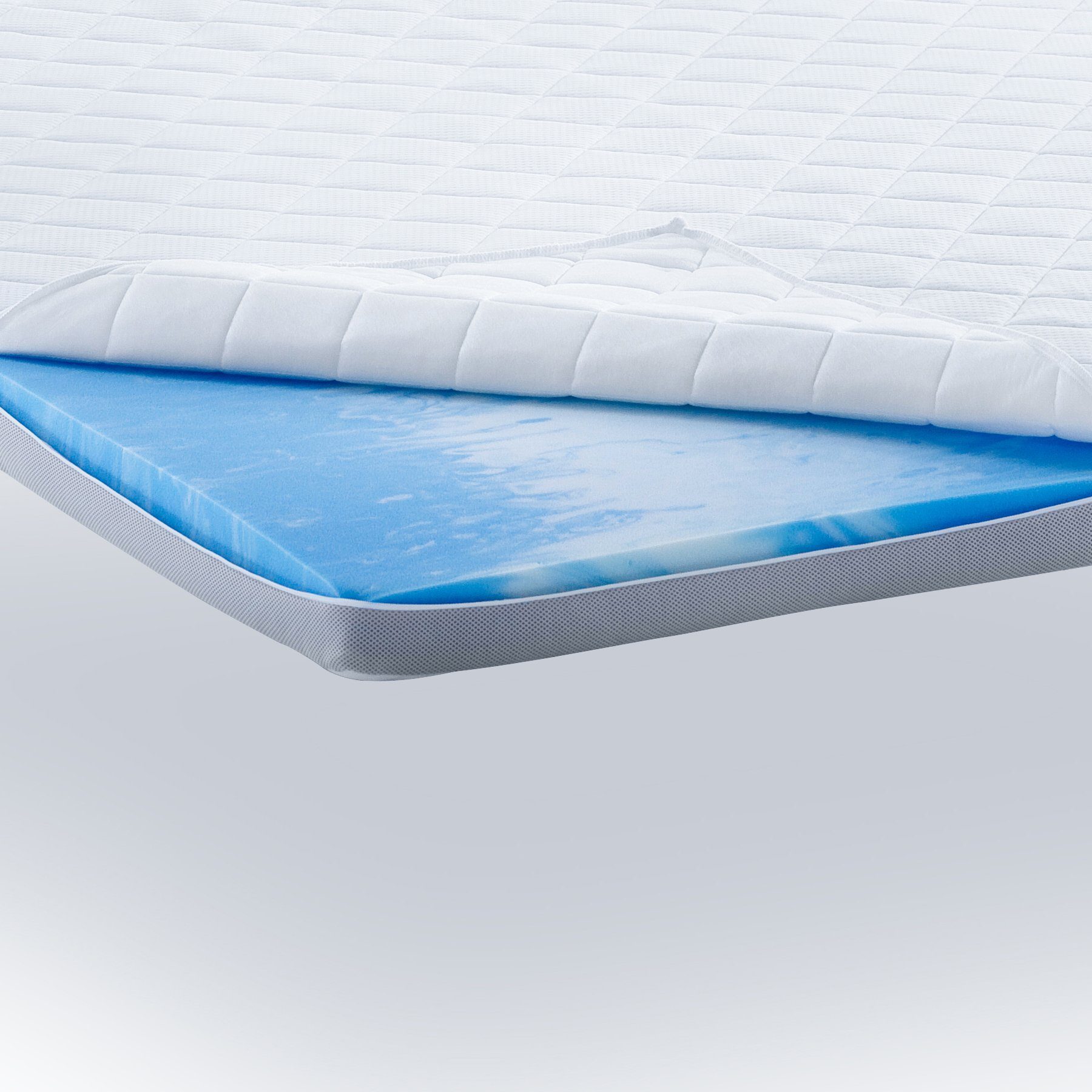 Topper Premium Sommer-Wintertopper bequeme Matratzenauflage für Boxspringbett, wonello, 9 cm hoch, Kaltschaum, Matratzentopper mit kühlender Sommerseite und Klimaband, waschbar