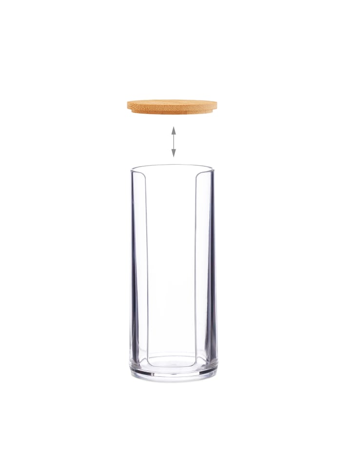 relaxdays 2er-Set: Wattepads Aufbewahrung in Transparent/Natur günstig kaufen onesize