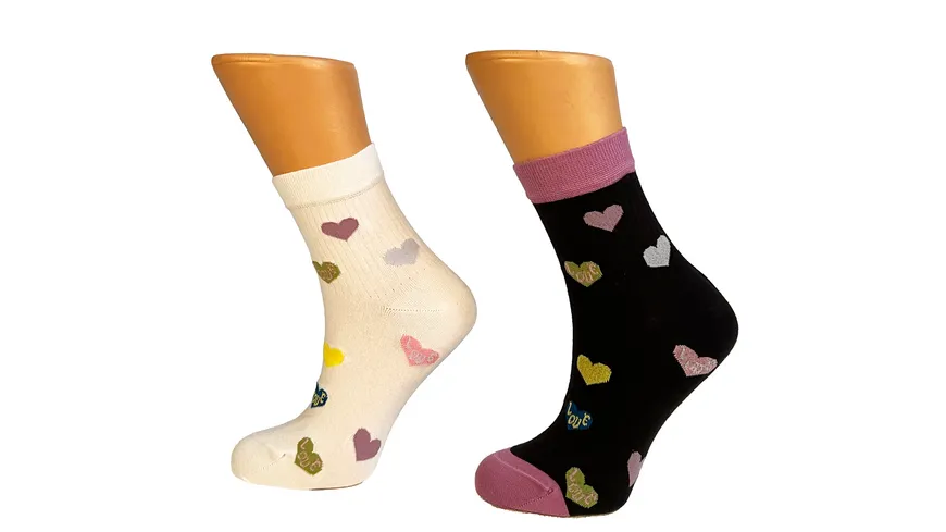 Damen Socken mit feiner Rippe 2er Pack schwarz, weiß